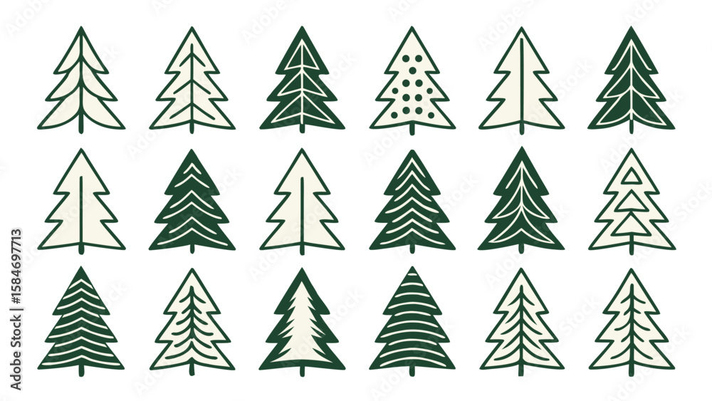 Obraz premium Pine trees forest pattern evergreen trees nature