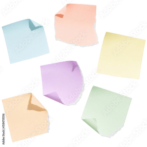 Wallpaper Mural Collection of torn pastel colored sticky notes isolated on transparent background Torontodigital.ca