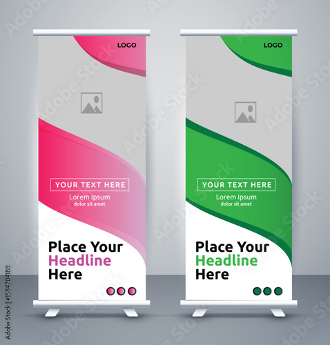 corporate professional modern minimal business rollup banner design template
