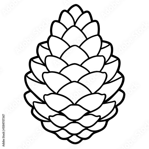 Minimalist Pine Cone Outline Illustration