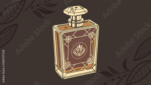 Elegant perfume bottle design luxury fragrance aroma scent beauty product glass container essence cosmetic art