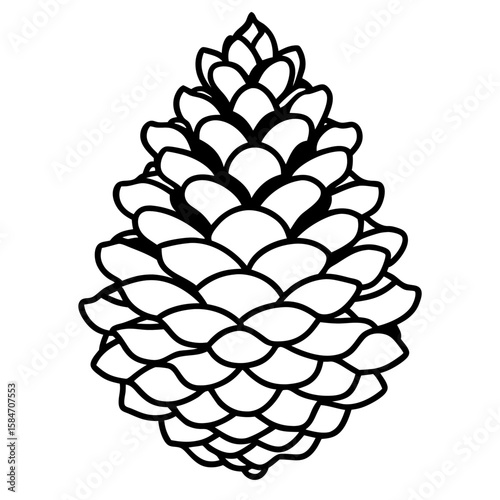 Minimalist Pine Cone Outline Illustration