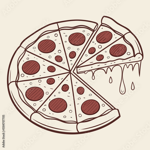 vector illustration of a pizza