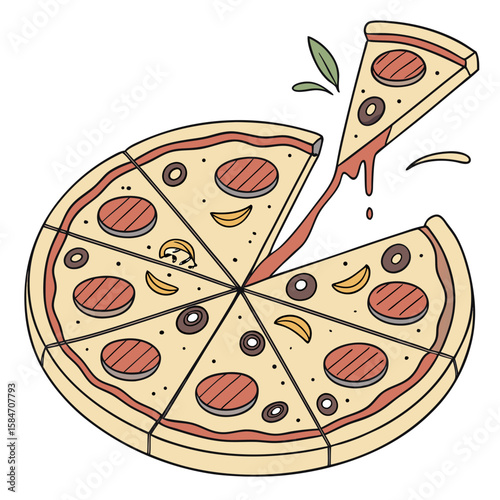 vector illustration of pizza