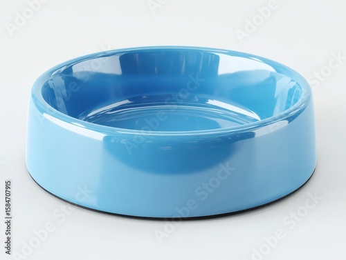 Round, blue pet bowl, glossy finish