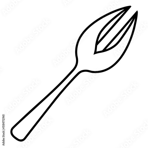 Fork with Leaf  Icon VectorEco-Friendly Plant-Based Design
