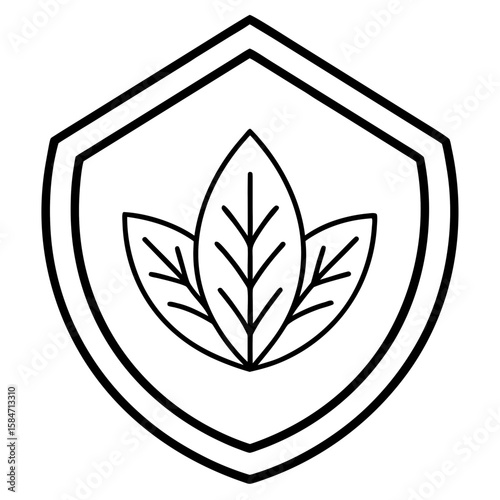 Vegan Leaf Badge  Icon VectorEco-Friendly Plant-Based Design