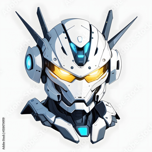 Mechanized Protector A Sleek and Formidable Armored Robot Ready for Battle