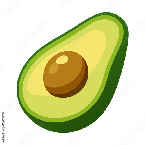 Avocado Half  Icon VectorEco-Friendly Plant-Based Design
