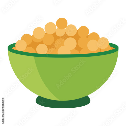 Chickpea Bowl  Icon VectorEco-Friendly Plant-Based Design