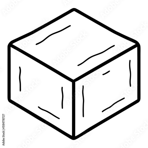 Tofu Block  Icon VectorEco-Friendly Plant-Based Design