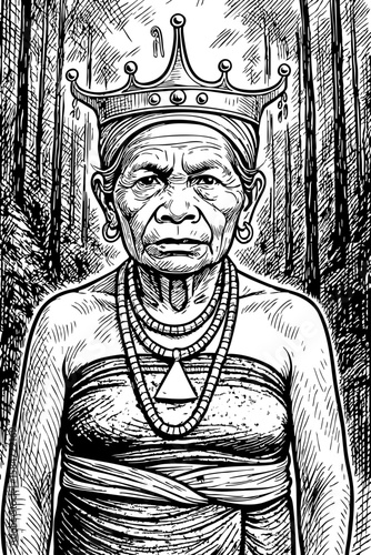 "Matriarch of the Forest – Timorese Queen in Ancestral Glory"