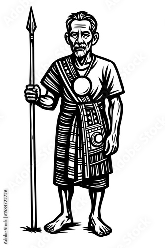 "Timorese Tribal Elder – Guardian of Ancestral Wisdom and Land"