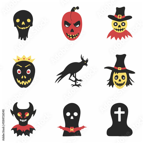 halloween monsters set