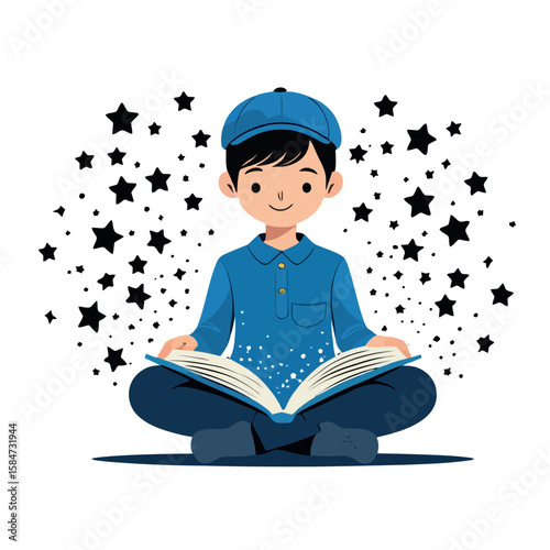 Kids happily engaged in reading books, fostering a love for education and learning