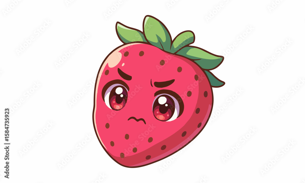 Obraz premium Cute strawberry mascot cartoon illustration