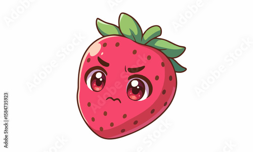 Cute strawberry mascot cartoon illustration