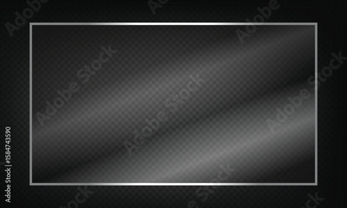 16:9 vector image of a mirror reflection, suitable for application on glass, plastic, or acrylic window surfaces. Offers a glossy, luminous appearance with bright highlights and transparency
