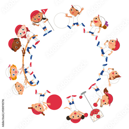 体育祭で色々な競技を楽しんでいる子供達