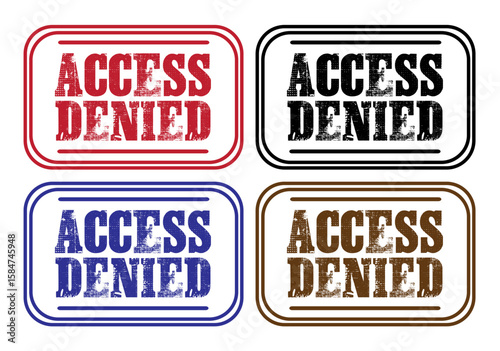 Access Denied Grunge Rubber Stamp Vector Set
