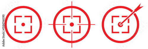 Target or aim symbol. icons. Shooting target with bullet holes.