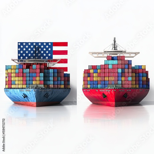 A split scene showing the US flag on one side and an illustration of people standing in line to cast their votes, with the shapes representing the red, white, 