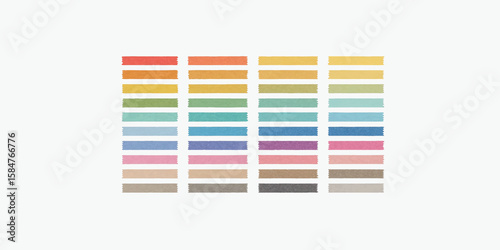 Print   Mini washi tape strips in 48 colors. Semi-transparent masking tape or adhesive strips. 