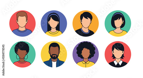 A Diverse Group of People Representing Different Ethnicities and Genders in Circular Profile Pictures