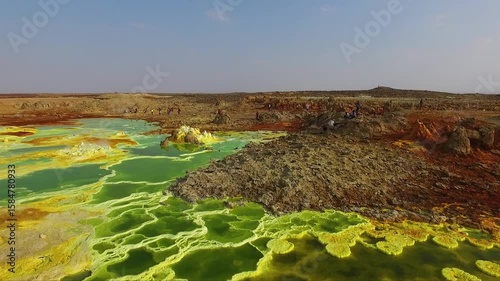 Unique geothermal landscape reveals vibrant colors and stunning formations in Ethiopia's Danakil Depression