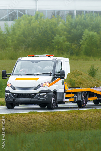 Wallpaper Mural Empty roadside recovery truck in late light Torontodigital.ca