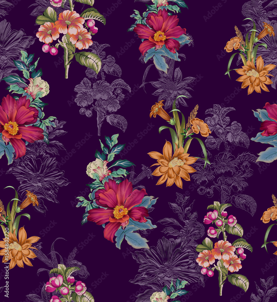 Obraz premium Flowers pattern allover pattern all over abstract pattern