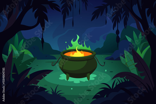 halloween night scene