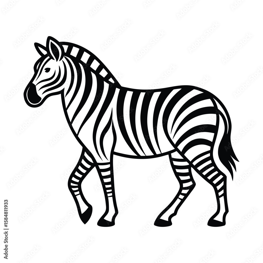 Obraz premium Walking Zebra Silhouette