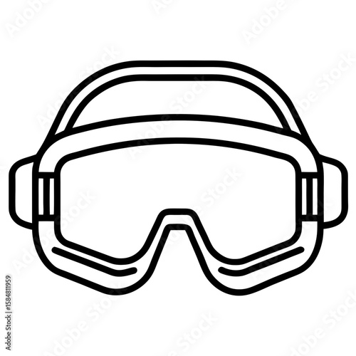 Safety Glasses Outline Vector Illustration