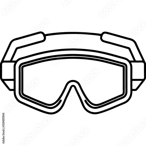 Safety Glasses Outline Vector Illustration