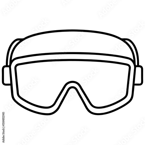Safety Glasses Outline Vector Illustration