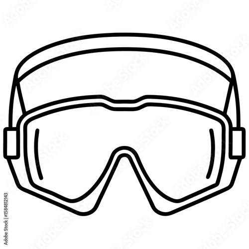 Safety Glasses Outline Vector Illustration