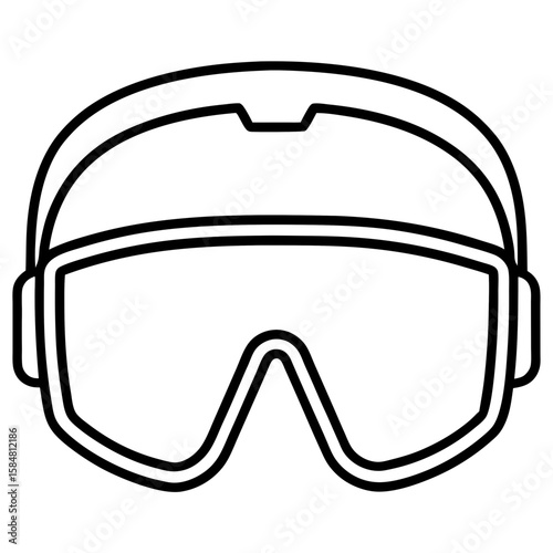 Safety Glasses Outline Vector Illustration