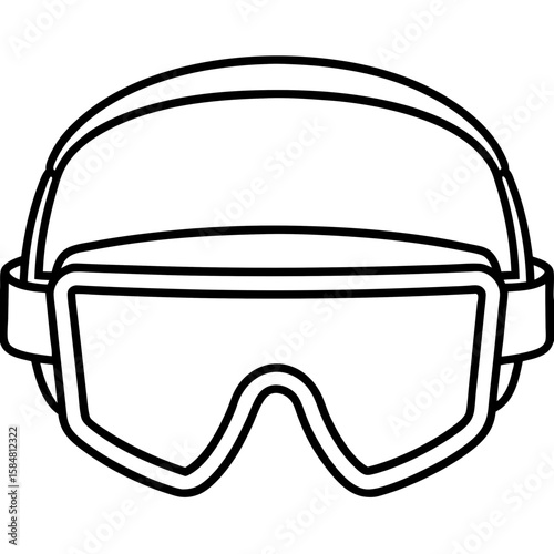 Safety Glasses Outline Vector Illustration