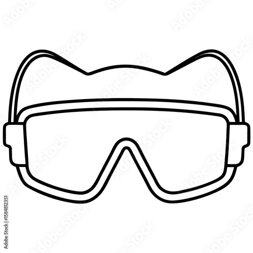 Safety Glasses Outline Vector Illustration