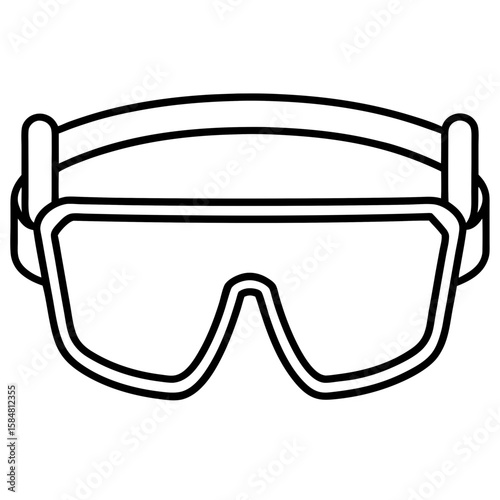 Safety Glasses Outline Vector Illustration