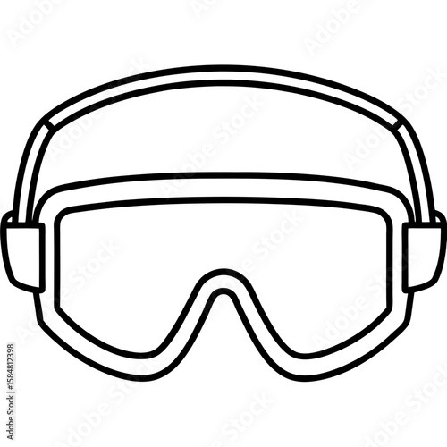Safety Glasses Outline Vector Illustration