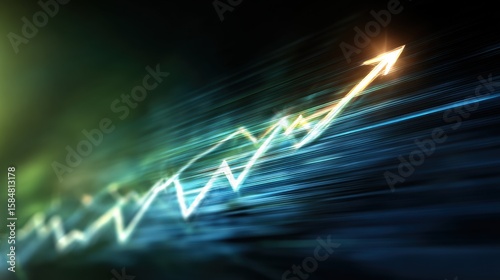 Dynamic growth arrow illustration representing success and progress in business and finance.