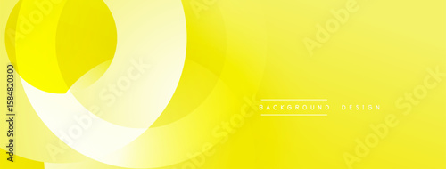 Yellow abstract background. Overlapping circles create dynamic visual effect. Simple design suitable for various projects.