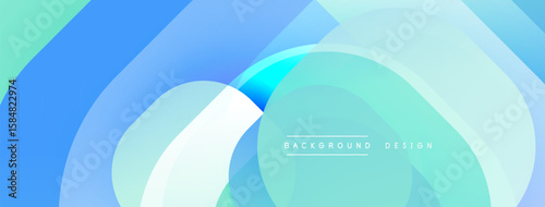 Abstract fluid shapes, cool blues, whites create modern background. Minimalist design suggests technology, innovation.