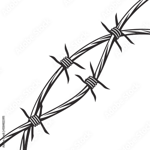 Barbed Wire  Vector Patriotic Tribute AI Graphic Design File 