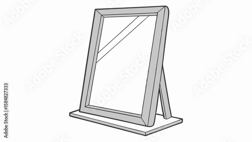 Vector Simple rectangular gray mirror with subtle design, perfect for any space