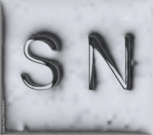 Old metal alphabet letters form a business sign with 3D silver numbers and currency pattern design