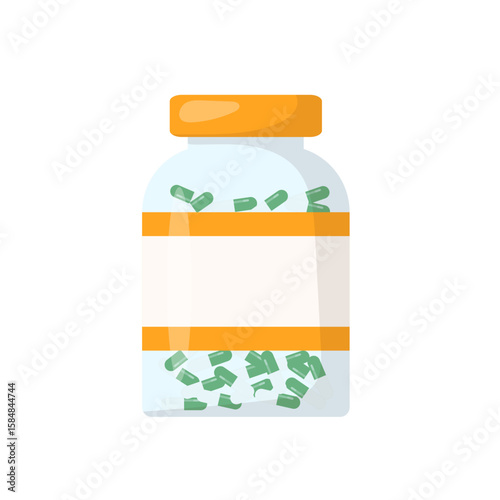 Flat Pharmaceutical Medicine Illustrations