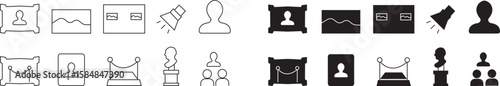 Museum icon set . vector designs template of statue, history, antique, gallery, archaeology, antiquity , Tourist Group, Sculpture, Suitable for website design, logo, app, template, mobile apps and ui.